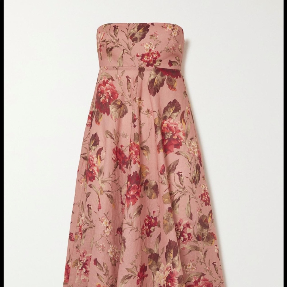 Strappless Zimmermann floral dress